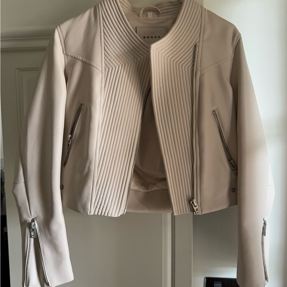 Designer Cream Jacket with Zipper Details